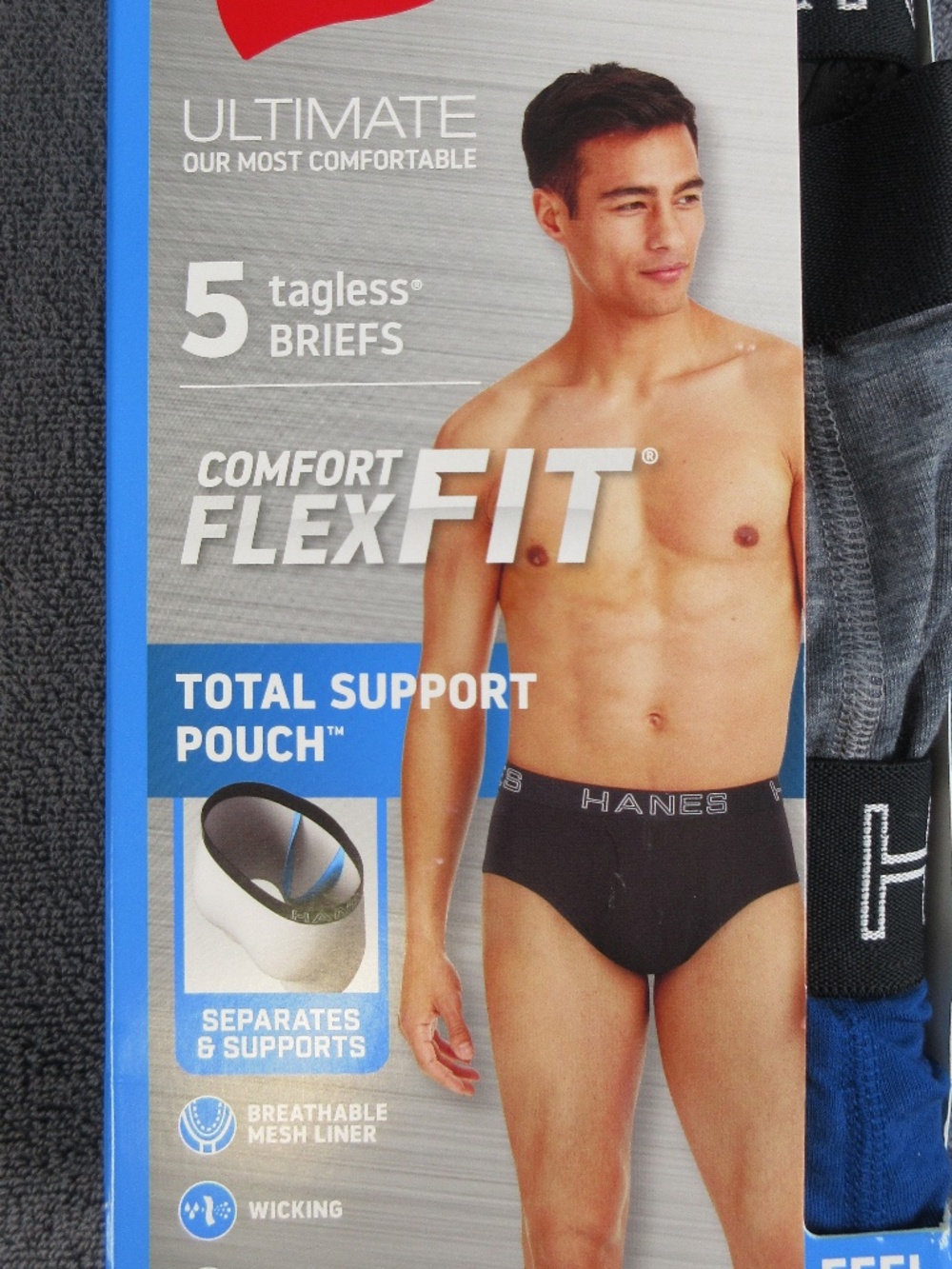 Men's Hanes Flex Fit Briefs with Total Support Pouch - four pairs - Picture 4 of 4
